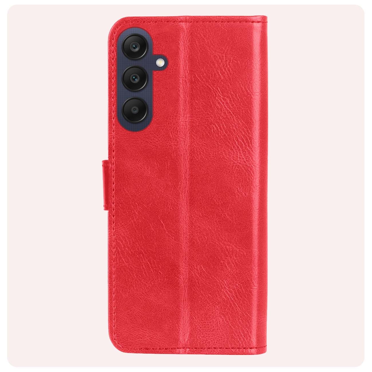 NoXx Hoes Geschikt voor Samsung A25 Hoesje Book Case Hoes Flip Cover Wallet Bookcase Met Screenprotector - Rood