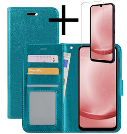 NoXx NoXx Samsung Galaxy A25 Hoesje Bookcase Met Screenprotector - Turquoise