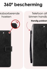 NoXx Hoes Geschikt voor Samsung A25 Hoesje Book Case Hoes Flip Cover Wallet Bookcase Met Screenprotector - Zwart