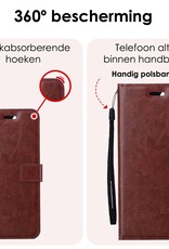 NoXx Hoes Geschikt voor Samsung A25 Hoesje Book Case Hoes Flip Cover Wallet Bookcase Met 2x Screenprotector - Bruin