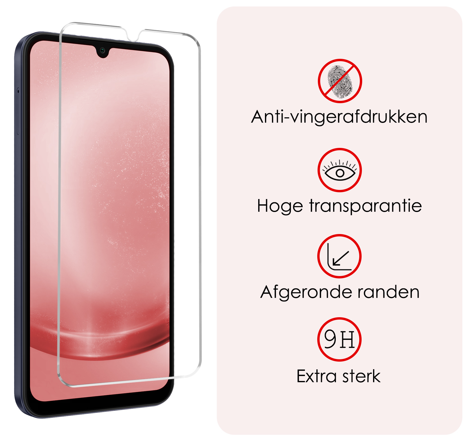 NoXx Hoes Geschikt voor Samsung A25 Hoesje Book Case Hoes Flip Cover Wallet Bookcase Met 2x Screenprotector - Lichtroze