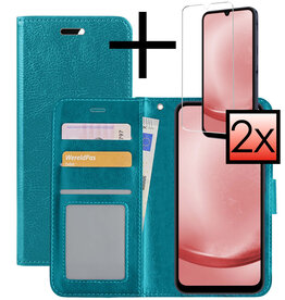 NoXx NoXx Samsung Galaxy A25 Hoesje Bookcase Met 2x Screenprotector - Turquoise
