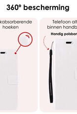 NoXx Hoes Geschikt voor Samsung A25 Hoesje Book Case Hoes Flip Cover Wallet Bookcase Met 2x Screenprotector - Wit