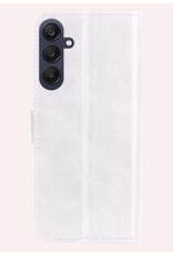 NoXx Hoes Geschikt voor Samsung A25 Hoesje Book Case Hoes Flip Cover Wallet Bookcase Met 2x Screenprotector - Wit