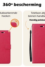 Nomfy Hoesje Geschikt voor Samsung A25 Hoes Bookcase Flipcase Book Cover - Hoes Geschikt voor Samsung Galaxy A25 Hoesje Book Case - Donkerroze