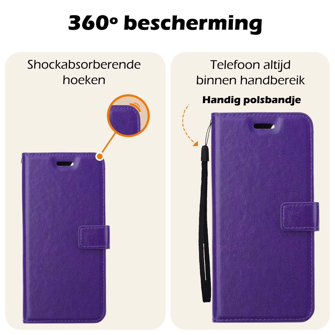 Nomfy Hoesje Geschikt voor Samsung A25 Hoes Bookcase Flipcase Book Cover - Hoes Geschikt voor Samsung Galaxy A25 Hoesje Book Case - Paars