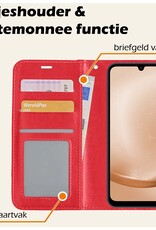 Nomfy Hoesje Geschikt voor Samsung A25 Hoes Bookcase Flipcase Book Cover - Hoes Geschikt voor Samsung Galaxy A25 Hoesje Book Case - Rood