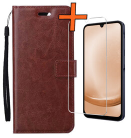 Nomfy Nomfy Samsung Galaxy A25 Hoesje Bookcase Met Screenprotector - Bruin