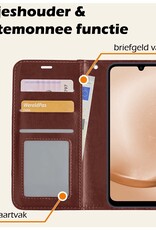 Nomfy Hoesje Geschikt voor Samsung A25 Hoes Bookcase Flipcase Book Cover Met Screenprotector - Hoes Geschikt voor Samsung Galaxy A25 Hoesje Book Case - Bruin