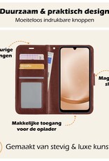 Nomfy Hoesje Geschikt voor Samsung A25 Hoes Bookcase Flipcase Book Cover Met Screenprotector - Hoes Geschikt voor Samsung Galaxy A25 Hoesje Book Case - Bruin