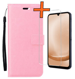 Nomfy Nomfy Samsung Galaxy A25 Hoesje Bookcase Met Screenprotector - Lichtroze