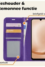 Nomfy Hoesje Geschikt voor Samsung A25 Hoes Bookcase Flipcase Book Cover Met Screenprotector - Hoes Geschikt voor Samsung Galaxy A25 Hoesje Book Case - Paars