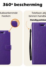 Nomfy Hoesje Geschikt voor Samsung A25 Hoes Bookcase Flipcase Book Cover Met Screenprotector - Hoes Geschikt voor Samsung Galaxy A25 Hoesje Book Case - Paars