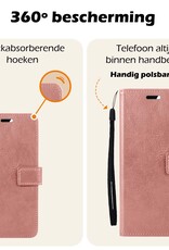 Nomfy Hoesje Geschikt voor Samsung A25 Hoes Bookcase Flipcase Book Cover Met Screenprotector - Hoes Geschikt voor Samsung Galaxy A25 Hoesje Book Case - Rosé goud