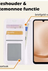 Nomfy Hoesje Geschikt voor Samsung A25 Hoes Bookcase Flipcase Book Cover Met Screenprotector - Hoes Geschikt voor Samsung Galaxy A25 Hoesje Book Case - Wit