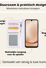 Nomfy Hoesje Geschikt voor Samsung A25 Hoes Bookcase Flipcase Book Cover Met Screenprotector - Hoes Geschikt voor Samsung Galaxy A25 Hoesje Book Case - Wit