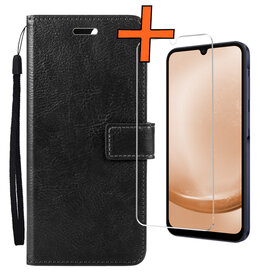 Nomfy Nomfy Samsung Galaxy A25 Hoesje Bookcase Met Screenprotector - Zwart