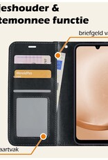 Nomfy Hoesje Geschikt voor Samsung A25 Hoes Bookcase Flipcase Book Cover Met Screenprotector - Hoes Geschikt voor Samsung Galaxy A25 Hoesje Book Case - Zwart
