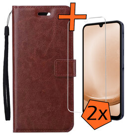 Nomfy Nomfy Samsung Galaxy A25 Hoesje Bookcase Met 2x Screenprotector - Bruin
