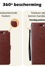 Nomfy Hoesje Geschikt voor Samsung A25 Hoes Bookcase Flipcase Book Cover Met 2x Screenprotector - Hoes Geschikt voor Samsung Galaxy A25 Hoesje Book Case - Bruin
