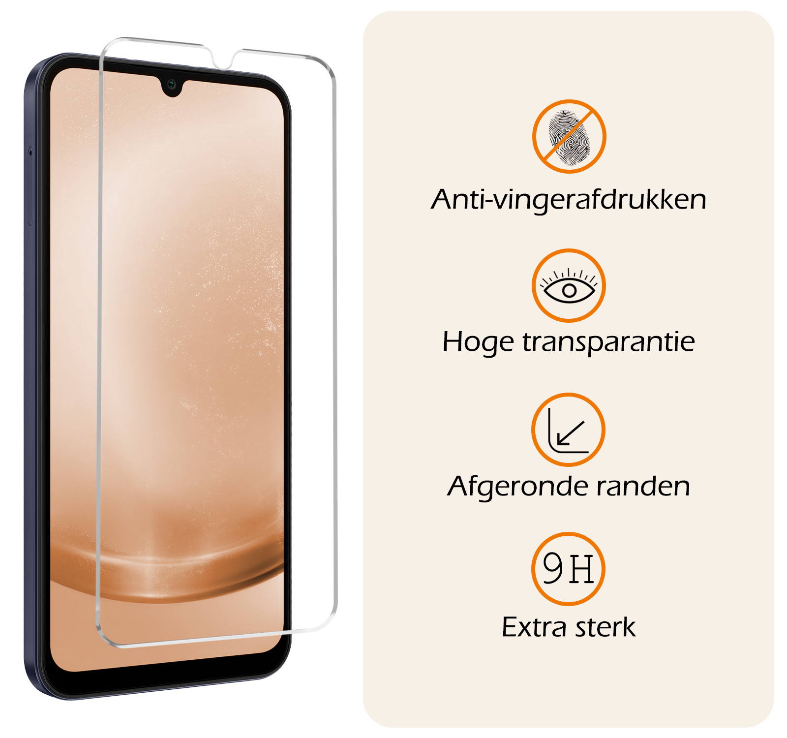 Nomfy Hoesje Geschikt voor Samsung A25 Hoes Bookcase Flipcase Book Cover Met 2x Screenprotector - Hoes Geschikt voor Samsung Galaxy A25 Hoesje Book Case - Donkerblauw