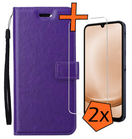 Nomfy Nomfy Samsung Galaxy A25 Hoesje Bookcase Met 2x Screenprotector - Paars