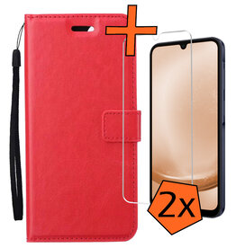 Nomfy Nomfy Samsung Galaxy A25 Hoesje Bookcase Met 2x Screenprotector - Rood