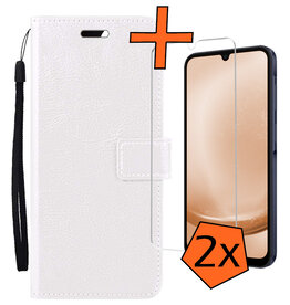 Nomfy Nomfy Samsung Galaxy A25 Hoesje Bookcase Met 2x Screenprotector - Wit