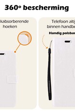 Nomfy Hoesje Geschikt voor Samsung A25 Hoes Bookcase Flipcase Book Cover Met 2x Screenprotector - Hoes Geschikt voor Samsung Galaxy A25 Hoesje Book Case - Wit
