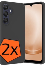 Nomfy Hoesje Geschikt voor Samsung A25 Hoesje Siliconen Cover Case - Hoes Geschikt voor Samsung Galaxy A25 Hoes Back Case - 2-PACK - Zwart