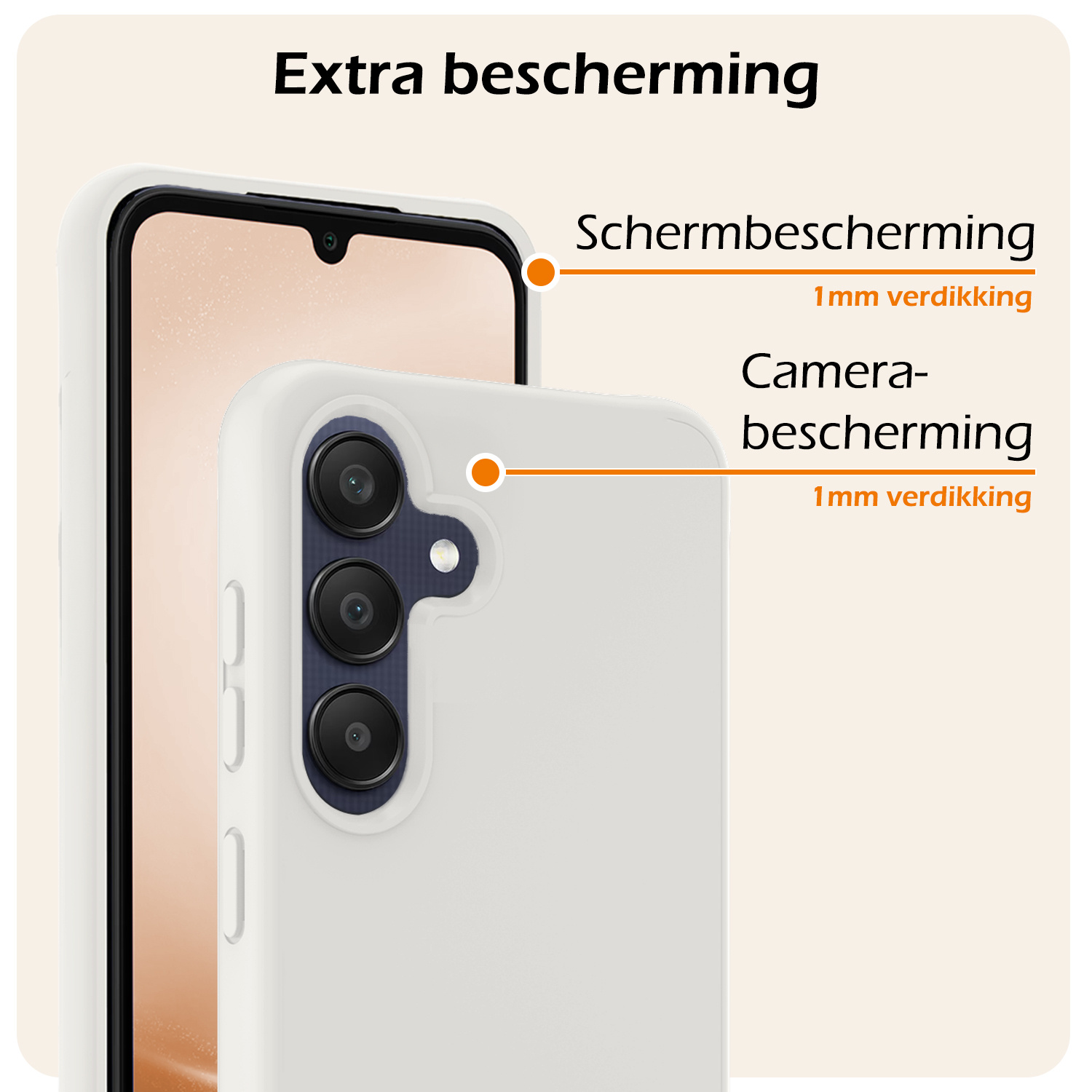 Nomfy Hoesje Geschikt voor Samsung A25 Hoesje Siliconen Cover Case - Hoes Geschikt voor Samsung Galaxy A25 Hoes Back Case - 2-PACK - Wit