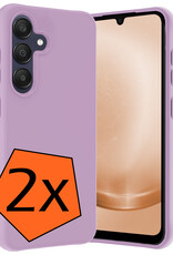 Nomfy Hoesje Geschikt voor Samsung A25 Hoesje Siliconen Cover Case - Hoes Geschikt voor Samsung Galaxy A25 Hoes Back Case - 2-PACK - Lila