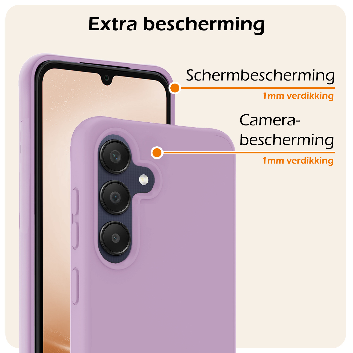 Nomfy Hoesje Geschikt voor Samsung A25 Hoesje Siliconen Cover Case - Hoes Geschikt voor Samsung Galaxy A25 Hoes Back Case - 2-PACK - Lila