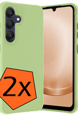 Nomfy Hoesje Geschikt voor Samsung A25 Hoesje Siliconen Cover Case - Hoes Geschikt voor Samsung Galaxy A25 Hoes Back Case - 2-PACK - Groen