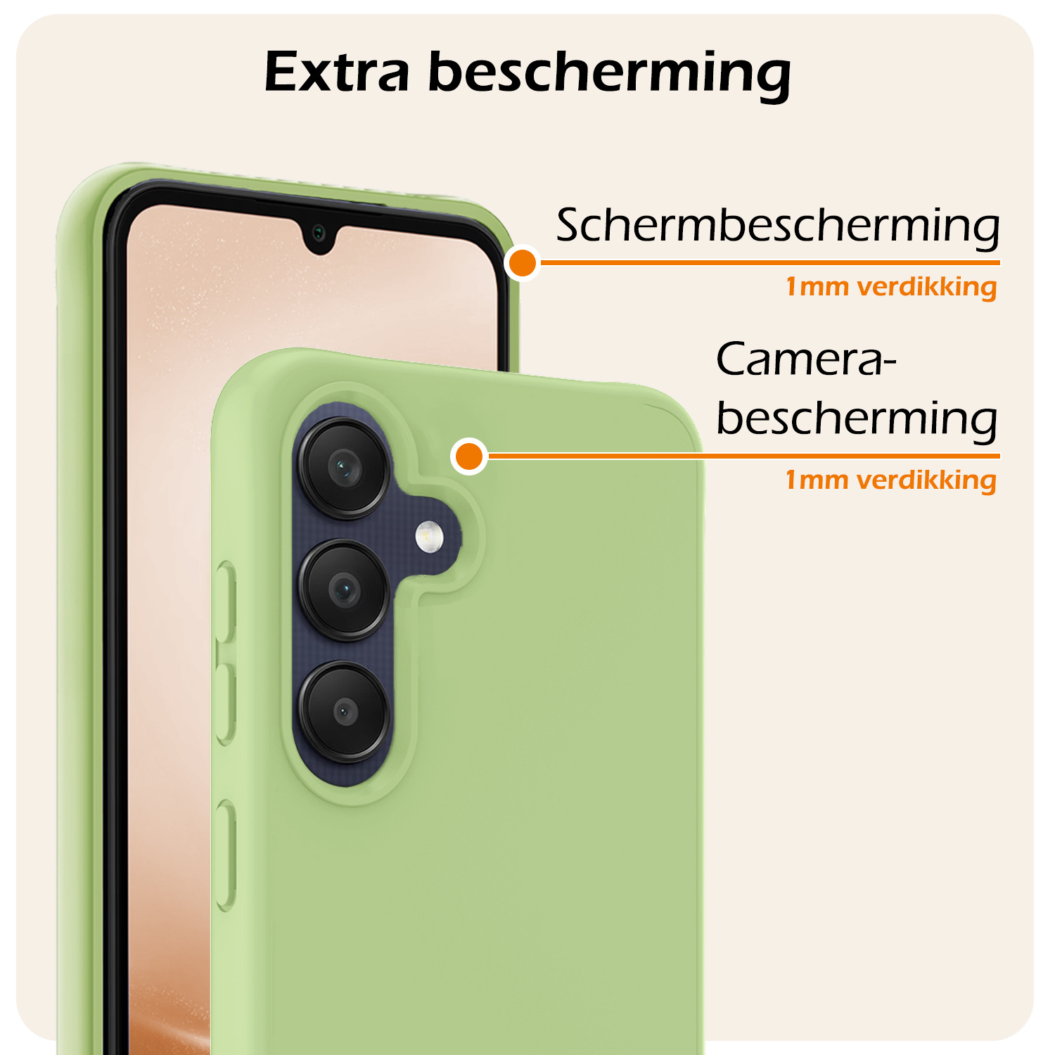 Nomfy Hoesje Geschikt voor Samsung A25 Hoesje Siliconen Cover Case - Hoes Geschikt voor Samsung Galaxy A25 Hoes Back Case - 2-PACK - Groen