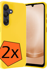 Nomfy Hoesje Geschikt voor Samsung A25 Hoesje Siliconen Cover Case - Hoes Geschikt voor Samsung Galaxy A25 Hoes Back Case - 2-PACK - Geel