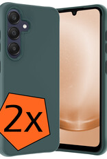Nomfy Hoesje Geschikt voor Samsung A25 Hoesje Siliconen Cover Case - Hoes Geschikt voor Samsung Galaxy A25 Hoes Back Case - 2-PACK - Donkergroen