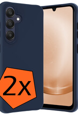 Nomfy Hoesje Geschikt voor Samsung A25 Hoesje Siliconen Cover Case - Hoes Geschikt voor Samsung Galaxy A25 Hoes Back Case - 2-PACK - Donkerblauw