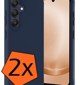 Nomfy Nomfy Samsung Galaxy A25 Hoesje Siliconen - Donkerblauw - 2 PACK