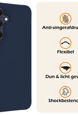 Nomfy Hoesje Geschikt voor Samsung A25 Hoesje Siliconen Cover Case - Hoes Geschikt voor Samsung Galaxy A25 Hoes Back Case - 2-PACK - Donkerblauw