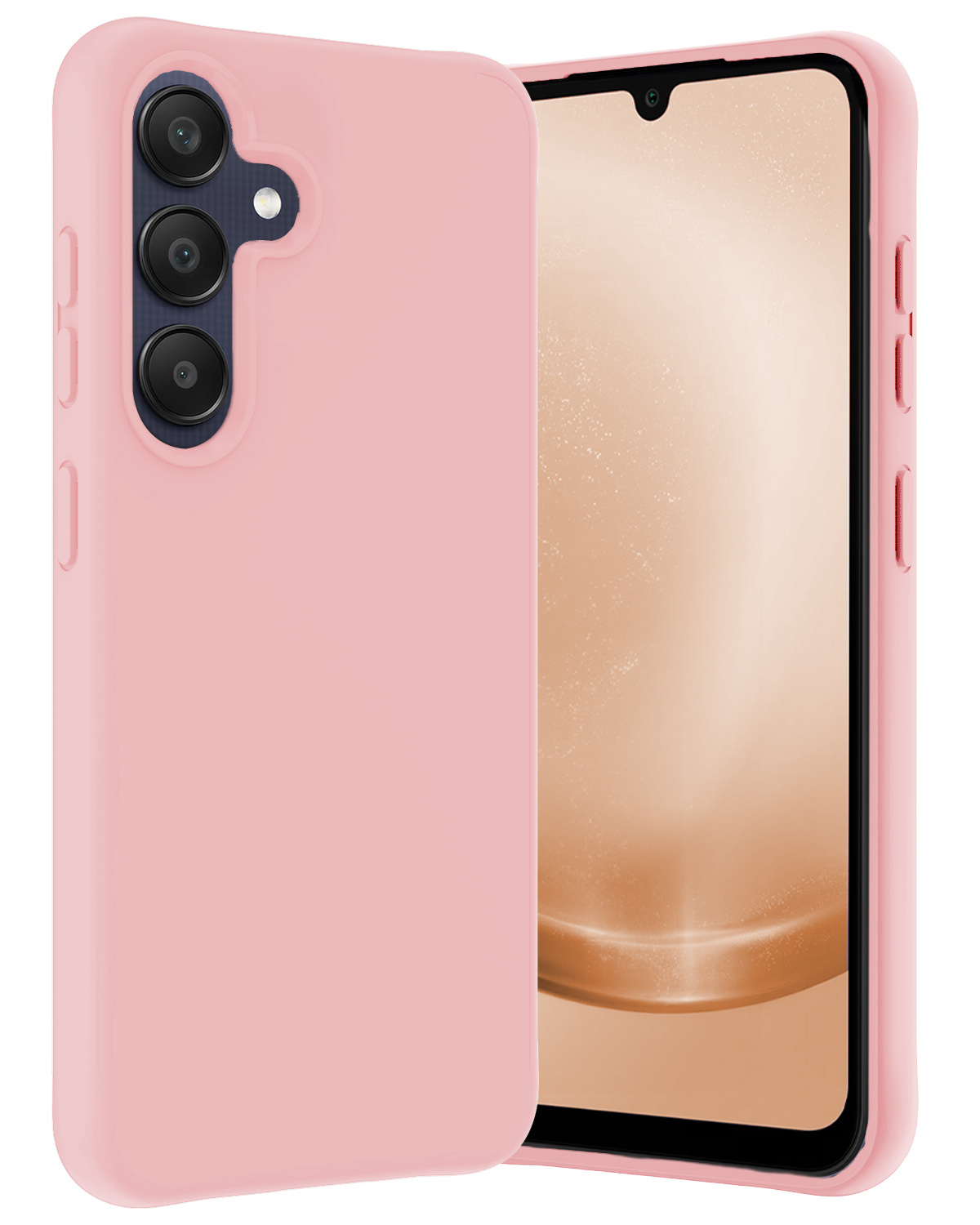 Nomfy Hoesje Geschikt voor Samsung A25 Hoesje Siliconen Cover Case - Hoes Geschikt voor Samsung Galaxy A25 Hoes Back Case - Lichtroze