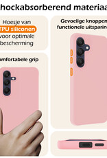 Nomfy Hoesje Geschikt voor Samsung A25 Hoesje Siliconen Cover Case - Hoes Geschikt voor Samsung Galaxy A25 Hoes Back Case - Lichtroze