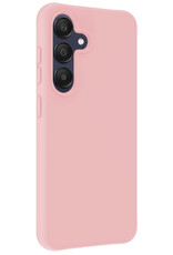 Nomfy Hoesje Geschikt voor Samsung A25 Hoesje Siliconen Cover Case - Hoes Geschikt voor Samsung Galaxy A25 Hoes Back Case - Lichtroze