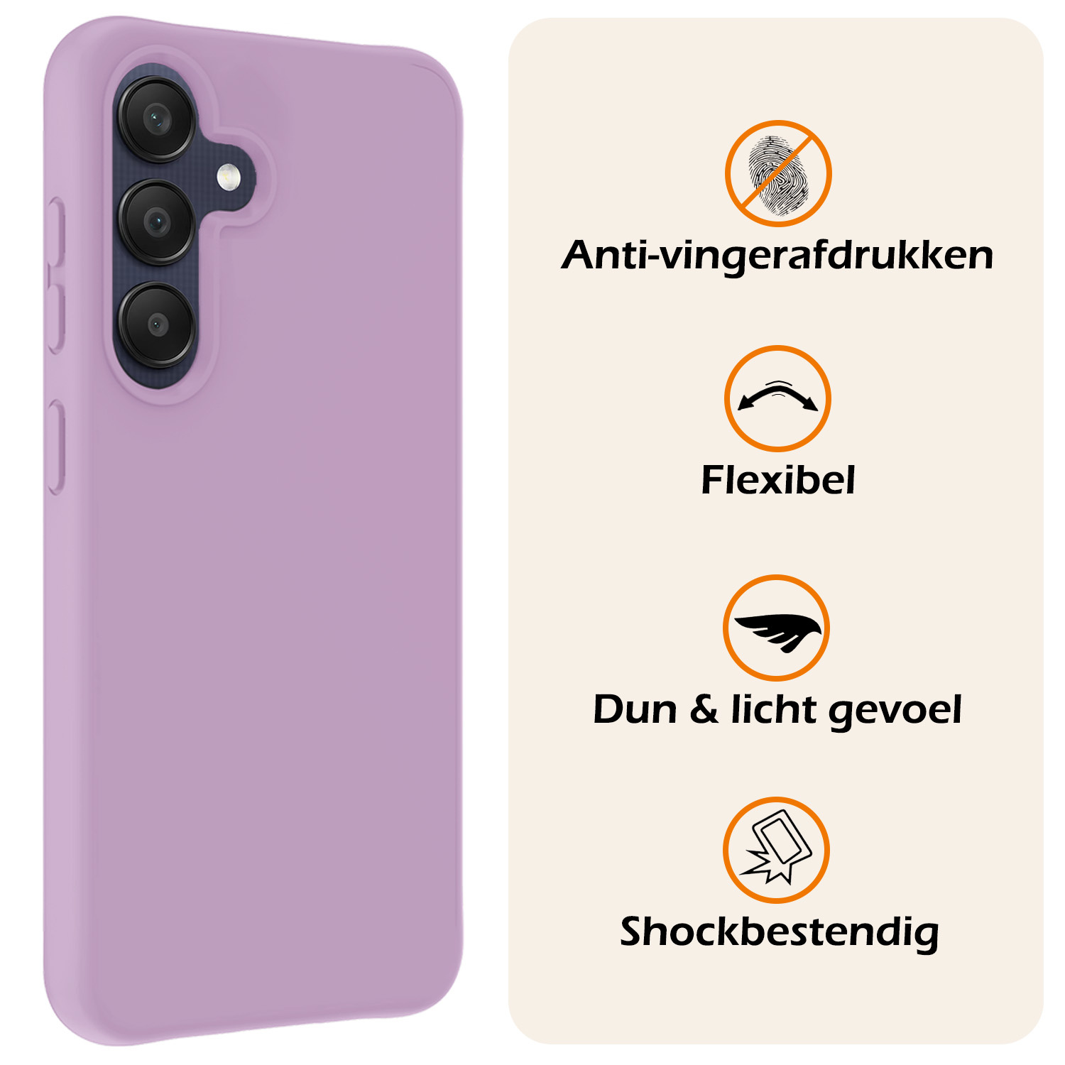 Nomfy Hoesje Geschikt voor Samsung A25 Hoesje Siliconen Cover Case - Hoes Geschikt voor Samsung Galaxy A25 Hoes Back Case - Lila