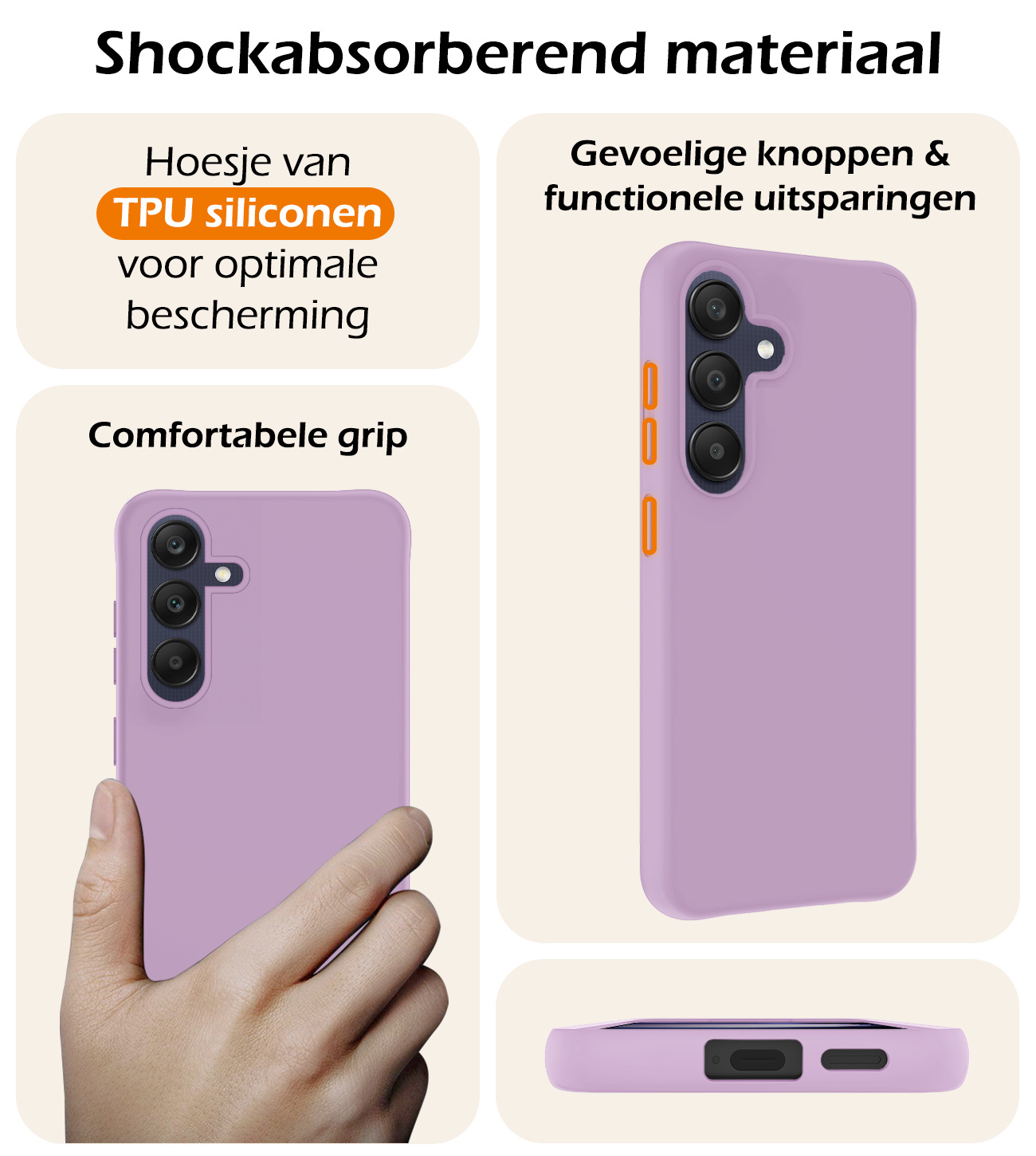 Nomfy Hoesje Geschikt voor Samsung A25 Hoesje Siliconen Cover Case - Hoes Geschikt voor Samsung Galaxy A25 Hoes Back Case - Lila