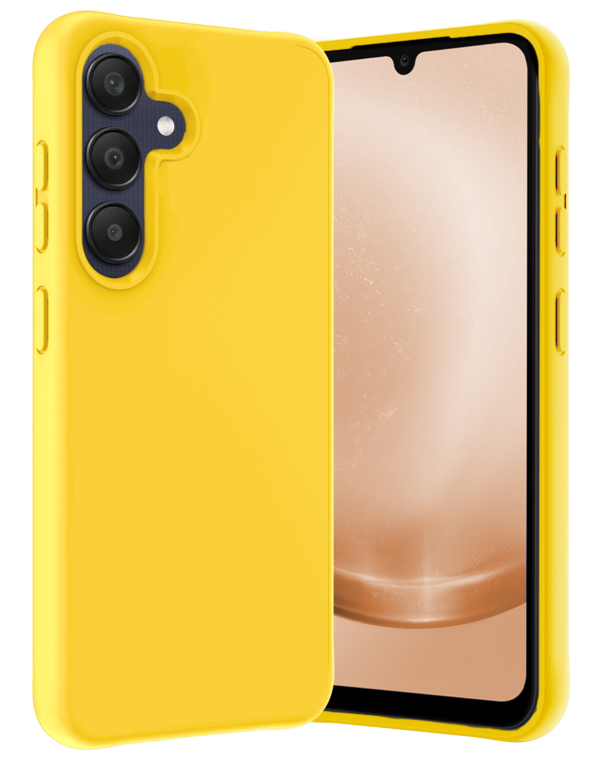 Nomfy Hoesje Geschikt voor Samsung A25 Hoesje Siliconen Cover Case - Hoes Geschikt voor Samsung Galaxy A25 Hoes Back Case - Geel