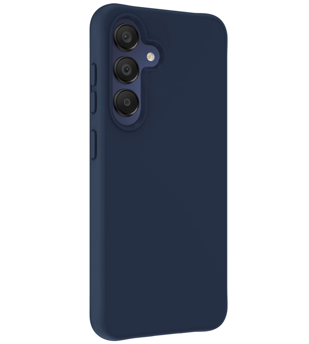 BASEY. Hoes Geschikt voor Samsung A15 Hoesje Siliconen Back Cover Case Met Screenprotector - Hoesje Geschikt voor Samsung Galaxy A15 Hoes Cover Hoesje - Donkerblauw