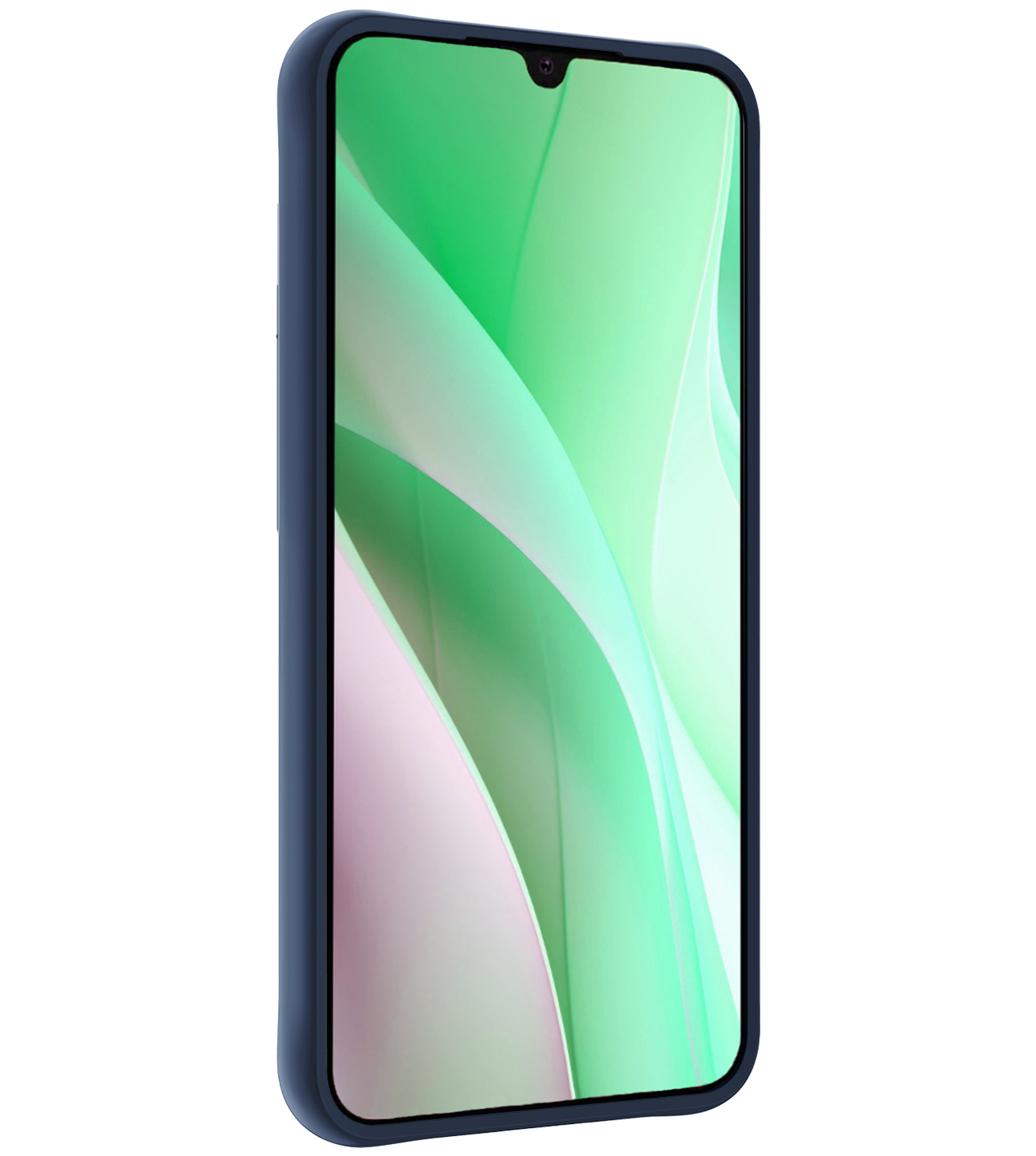 BASEY. Hoes Geschikt voor Samsung A15 Hoesje Siliconen Back Cover Case Met Screenprotector - Hoesje Geschikt voor Samsung Galaxy A15 Hoes Cover Hoesje - Donkerblauw