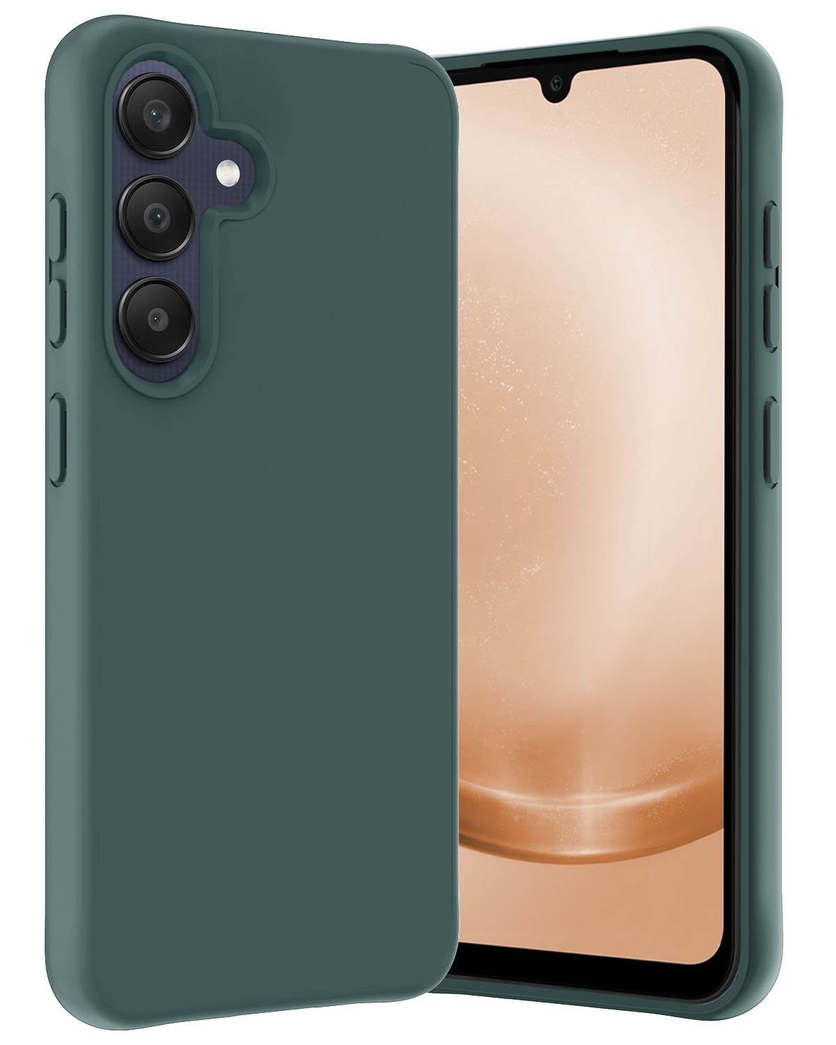 Nomfy Hoesje Geschikt voor Samsung A25 Hoesje Siliconen Cover Case - Hoes Geschikt voor Samsung Galaxy A25 Hoes Back Case - Donkergroen