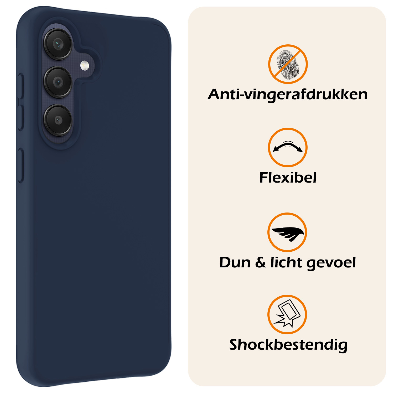 Nomfy Hoesje Geschikt voor Samsung A25 Hoesje Siliconen Cover Case - Hoes Geschikt voor Samsung Galaxy A25 Hoes Back Case - Donkerblauw